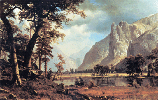 Watkins' painting of an 1840's Yosemite Valley